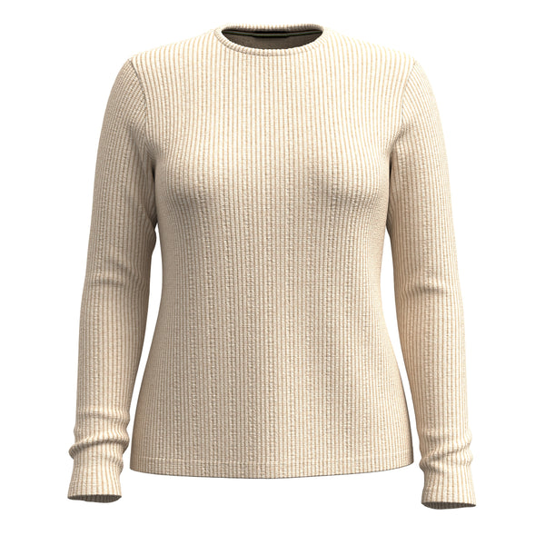 Women's Thermal Merino Rib Crew - Toasted Coconut Heather