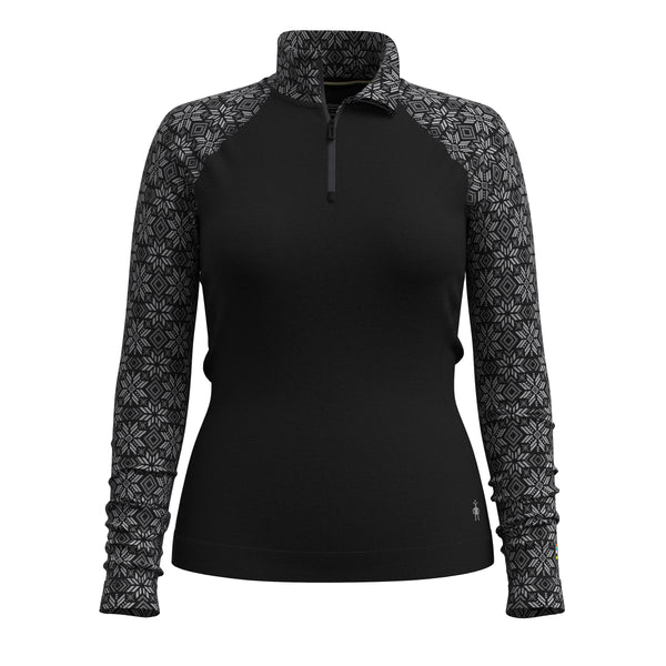 Women's Merino 250 Baselayer 1/4 Zip - Black Digi Snow