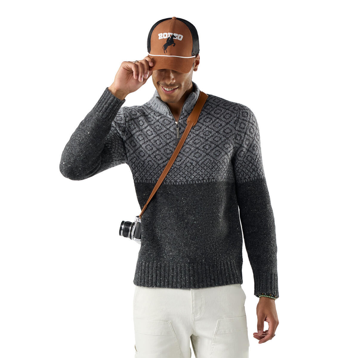 Men's Summit 1/4 Zip Sweater - Charcoal
