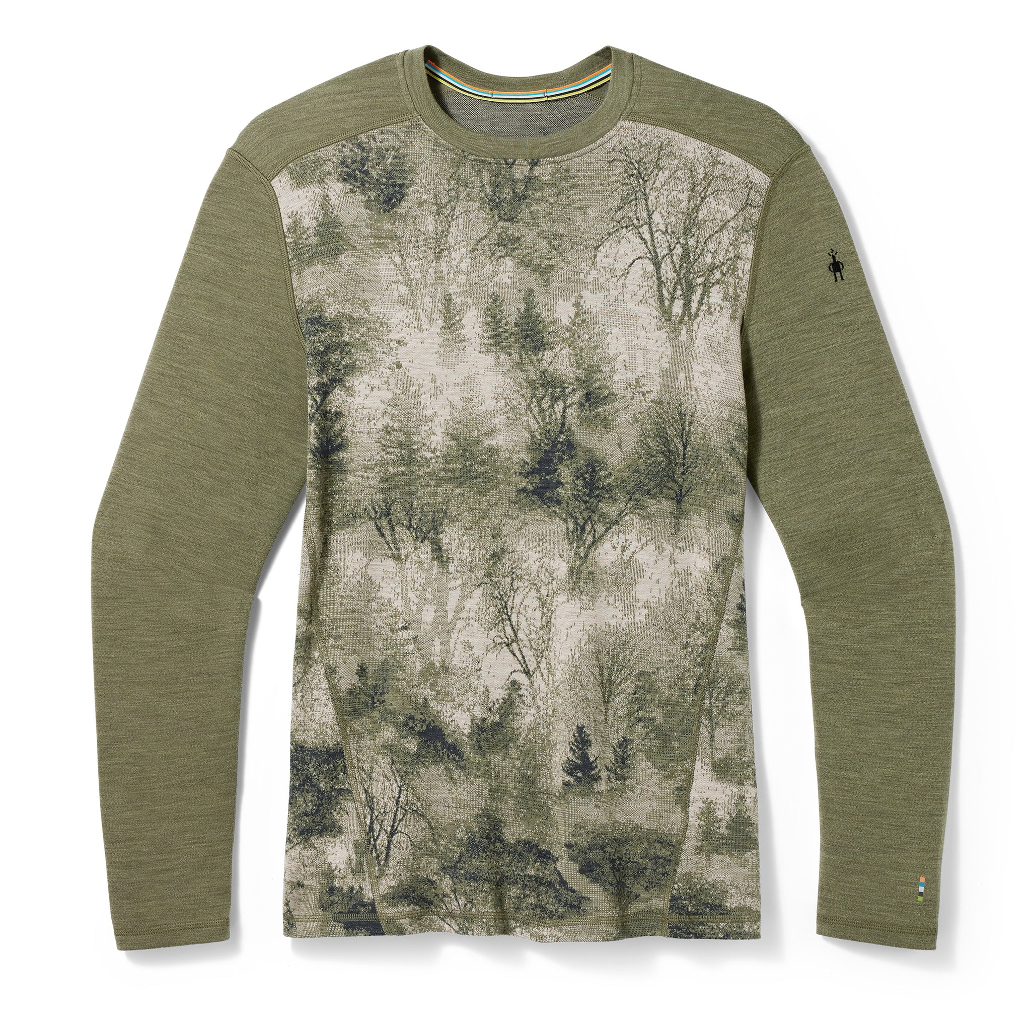 Men's Classic Thermal Merino Base Layer Crew - Winter Moss Forest