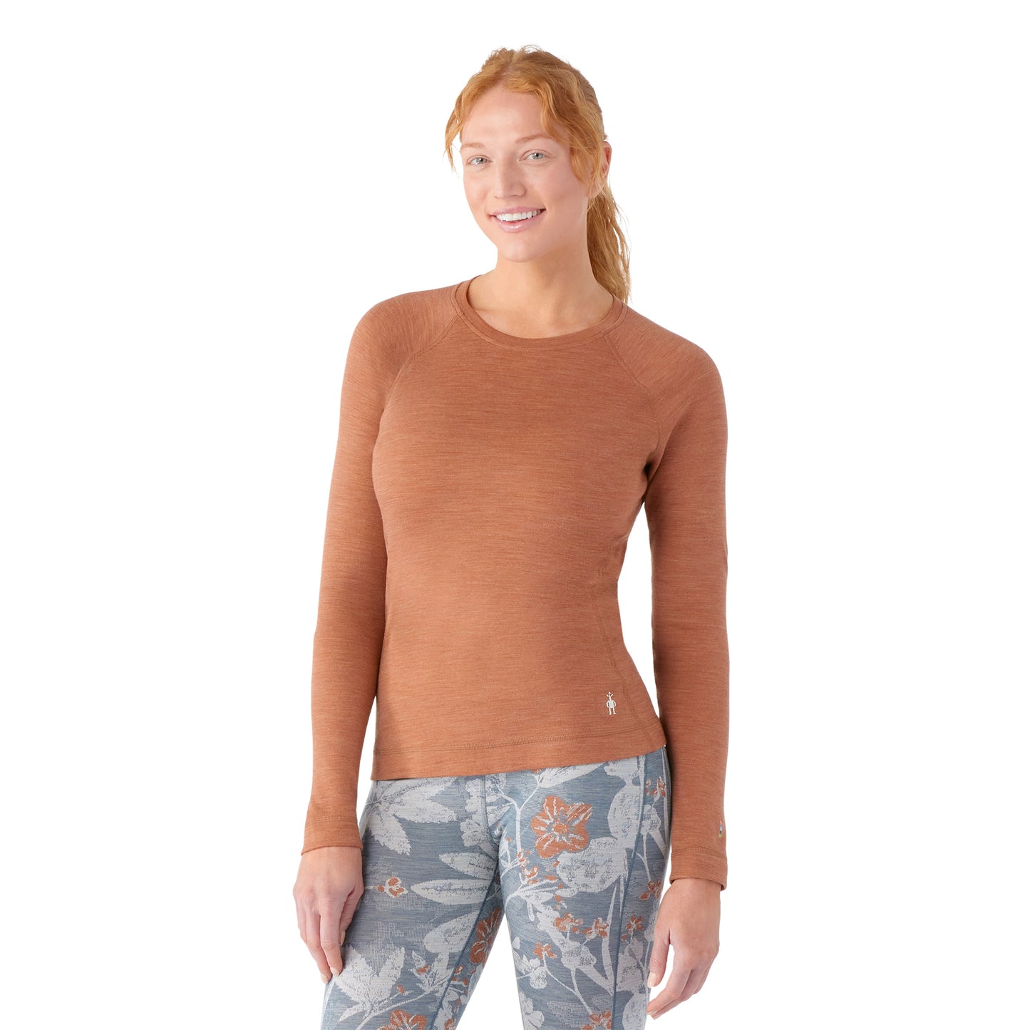 Women's Classic Thermal Merino Base Layer Crew - Copper Heather LAST ONE SIZE LARGE
