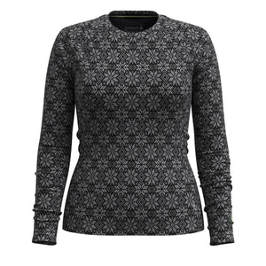 Women's Classic Thermal Merino Base Layer Crew - Black Digi Snow