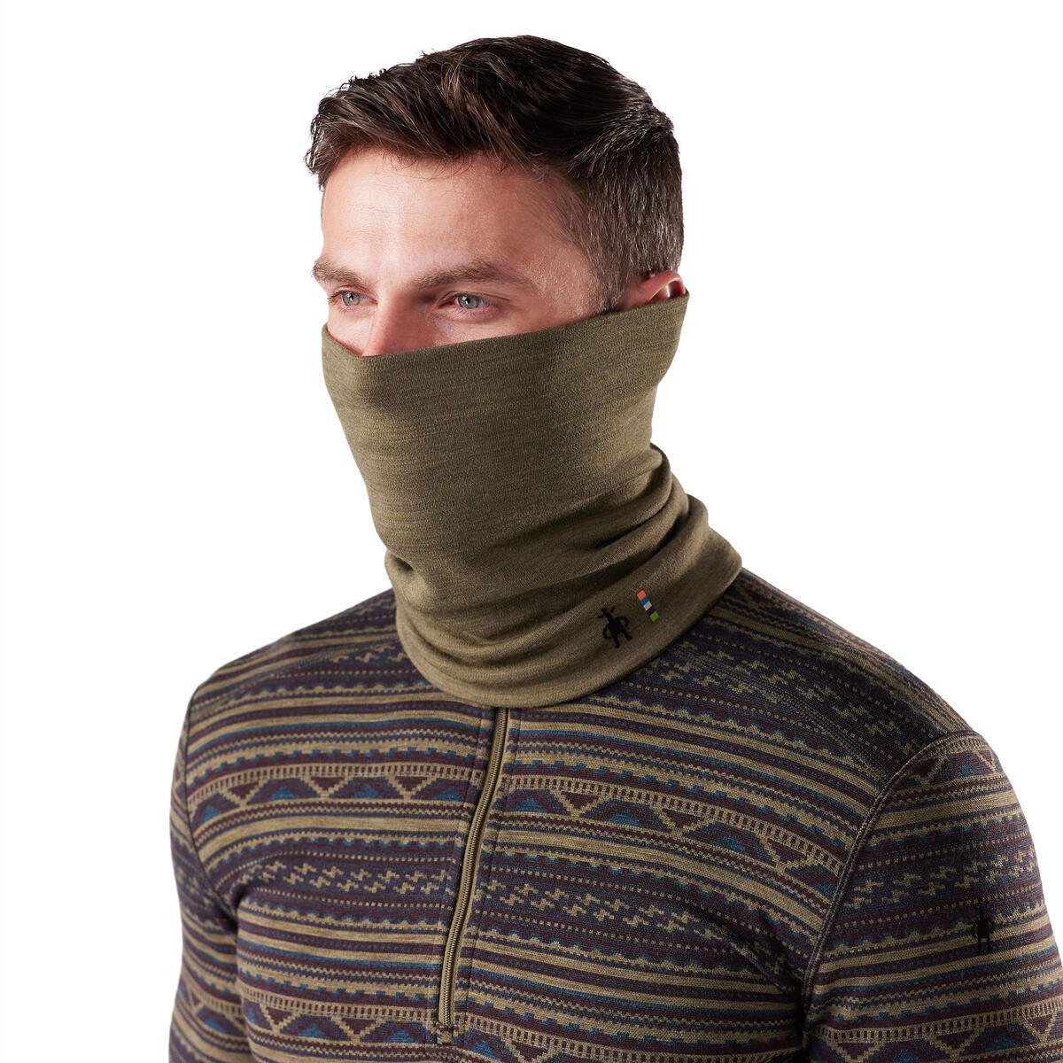 Thermal Merino Reversible Neck Gaiter - Winter Moss Heather