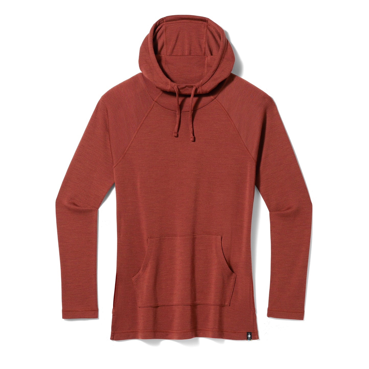Women's Thermal Merino Drape Neck Hoodie - Pecan Brown Heather LAST ONE SIZE MEDIUM