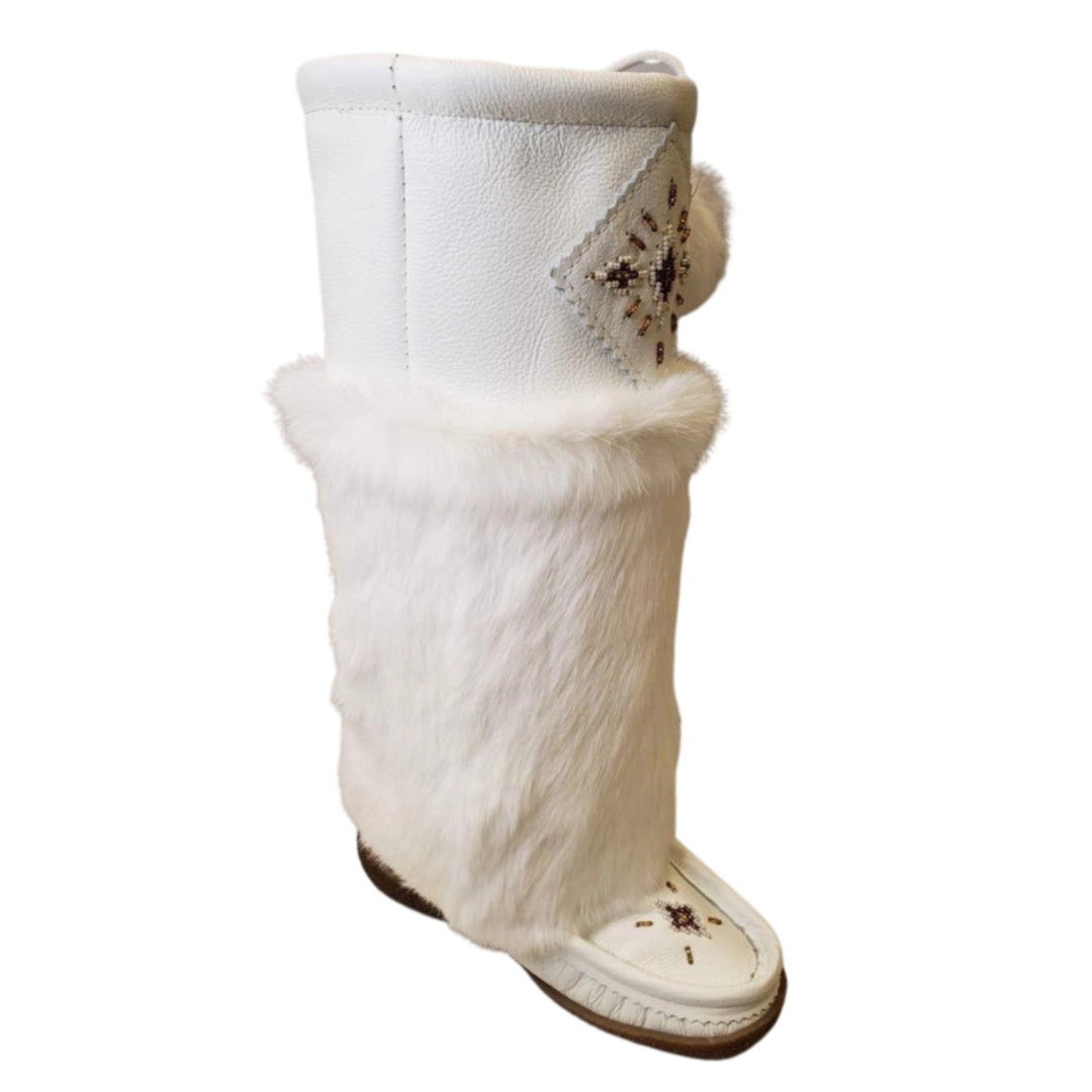 Tall Nappa Leather Mukluks - White (Italia Sole)