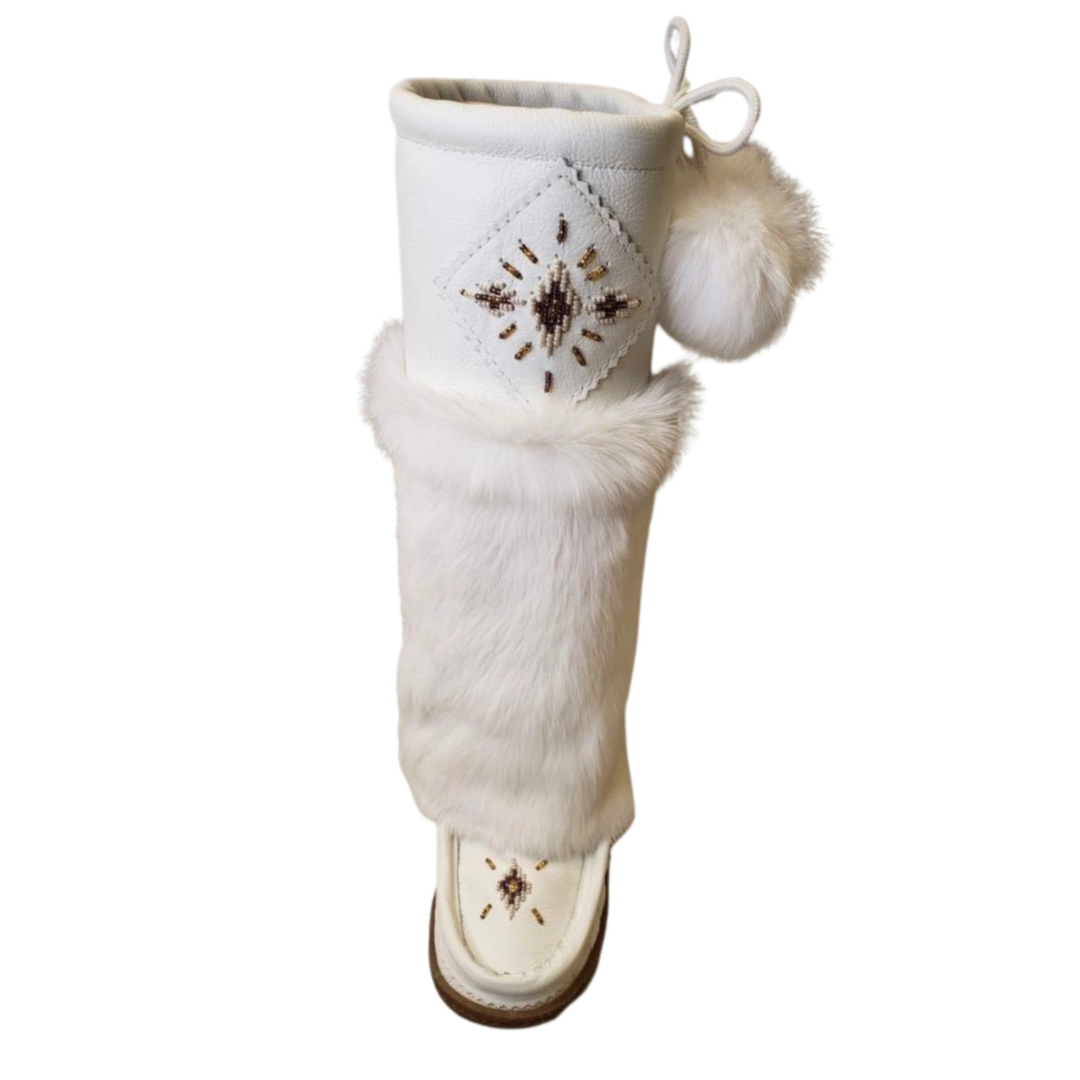 Tall Nappa Leather Mukluks - White (Italia Sole)