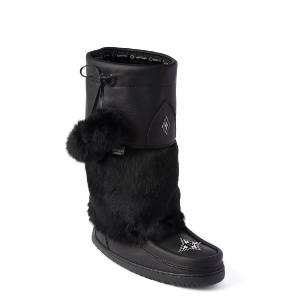 Waterproof Snowy Owl Mukluk - Black Grain