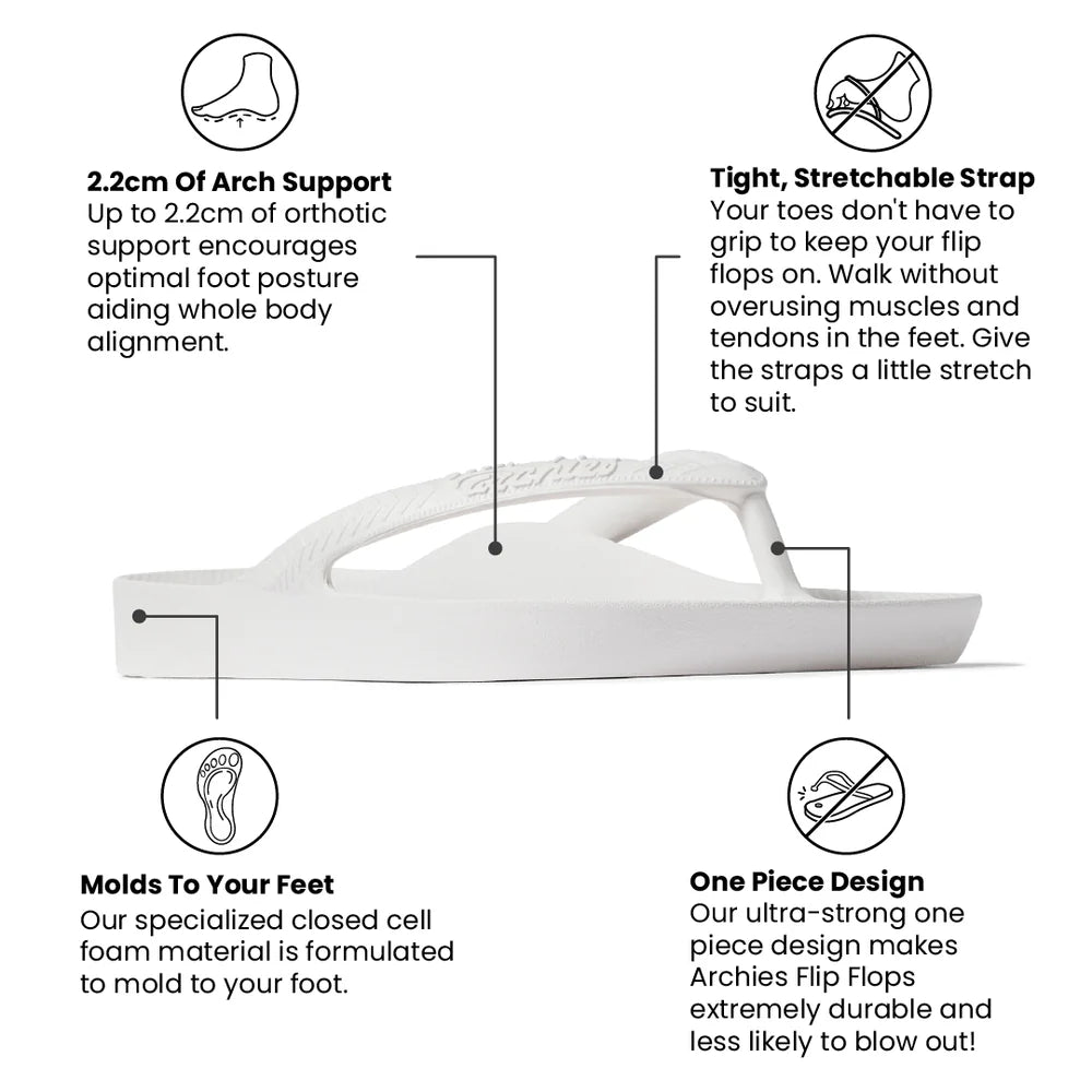 Archies Flip Flops - White