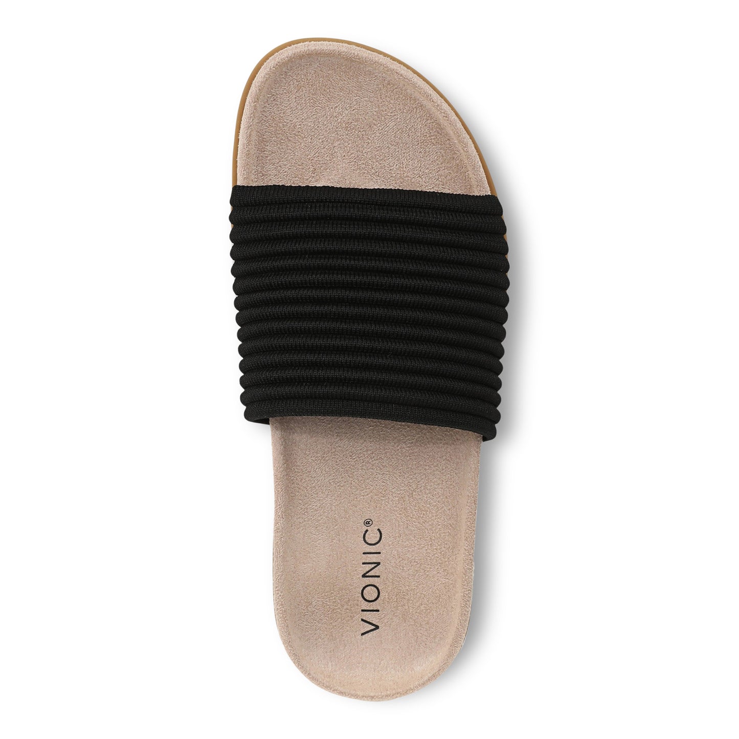 Evie Knit Slide Sandal - Black