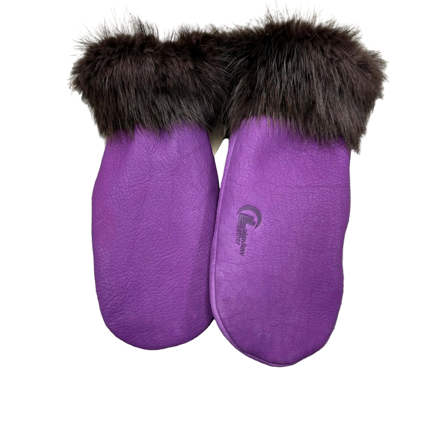 Buffalo Hide Mitts with Beaver Trim