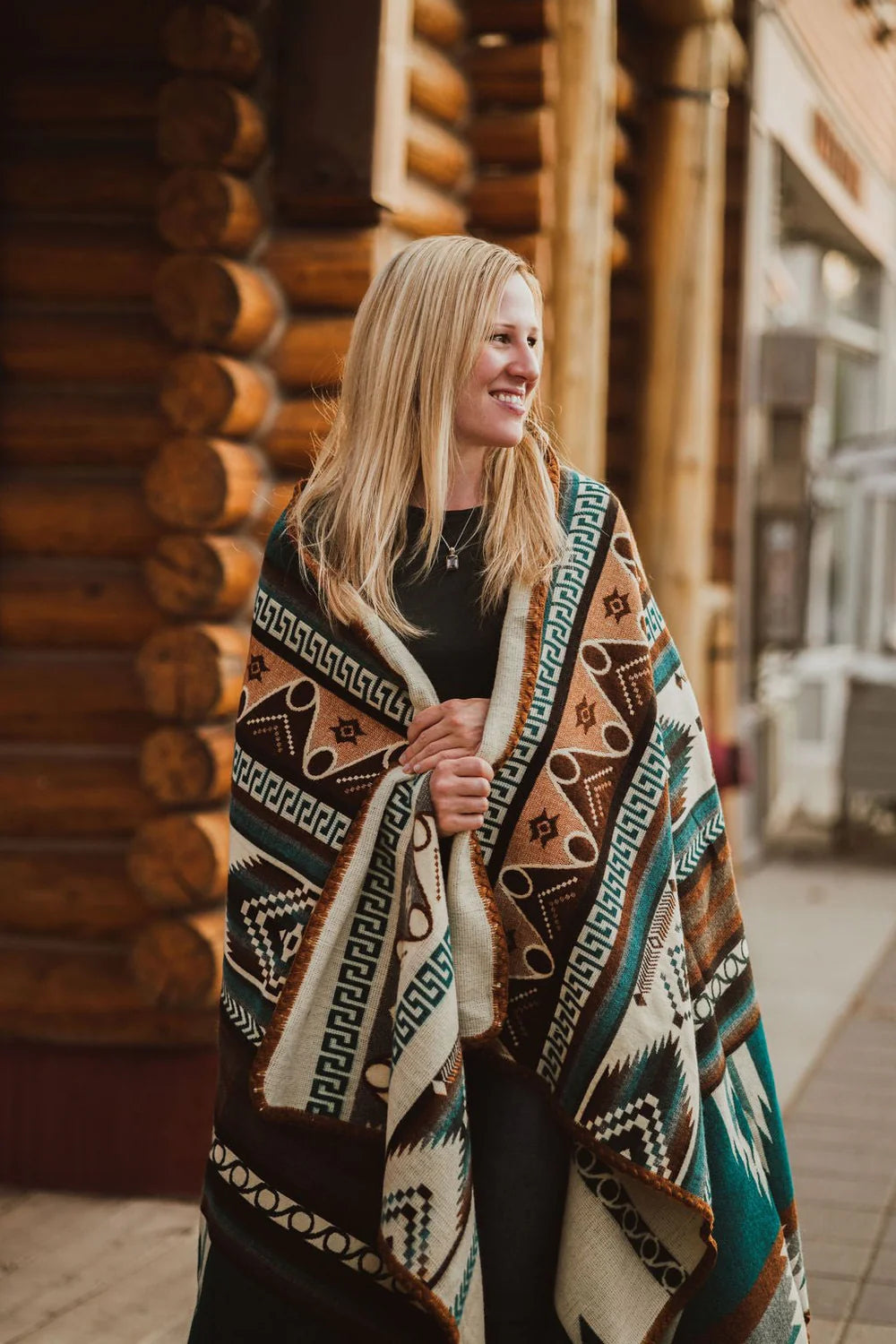 Circles Aztec Alpaca Throw Blanket
