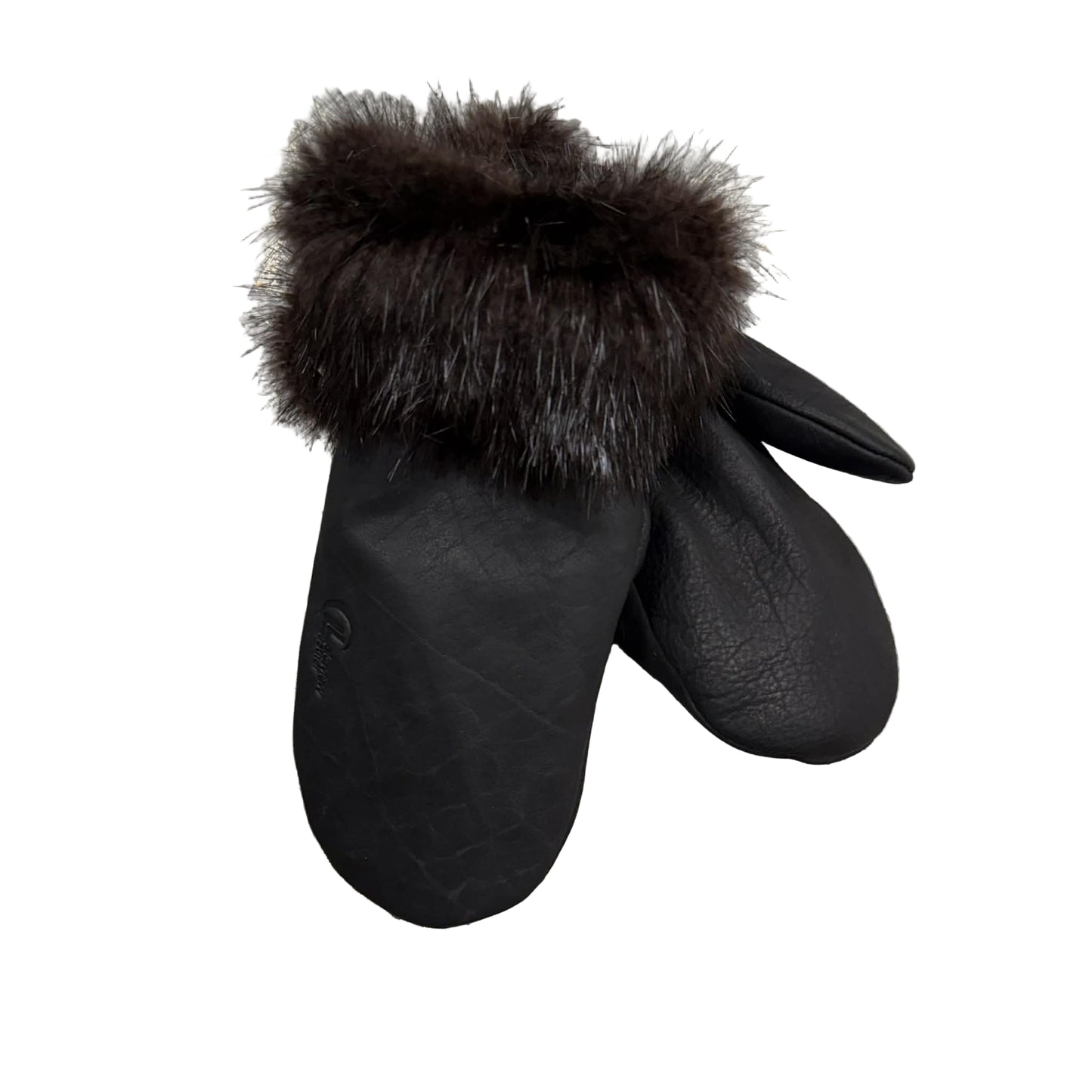 Buffalo Hide Mitts with Beaver Trim