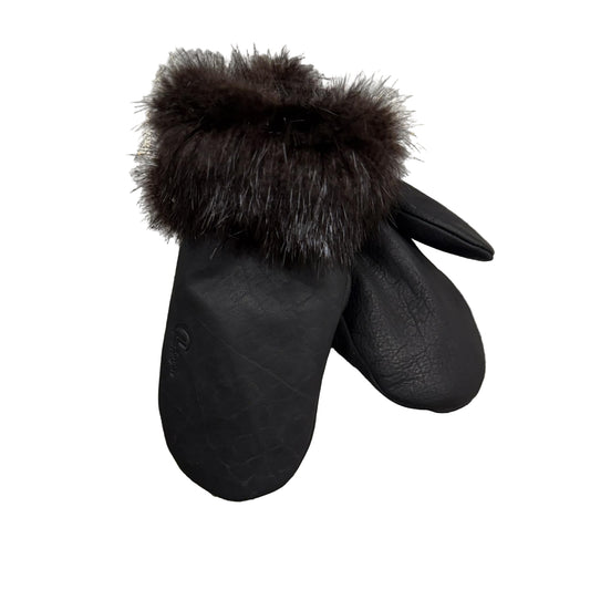Buffalo Hide Mitts with Beaver Trim