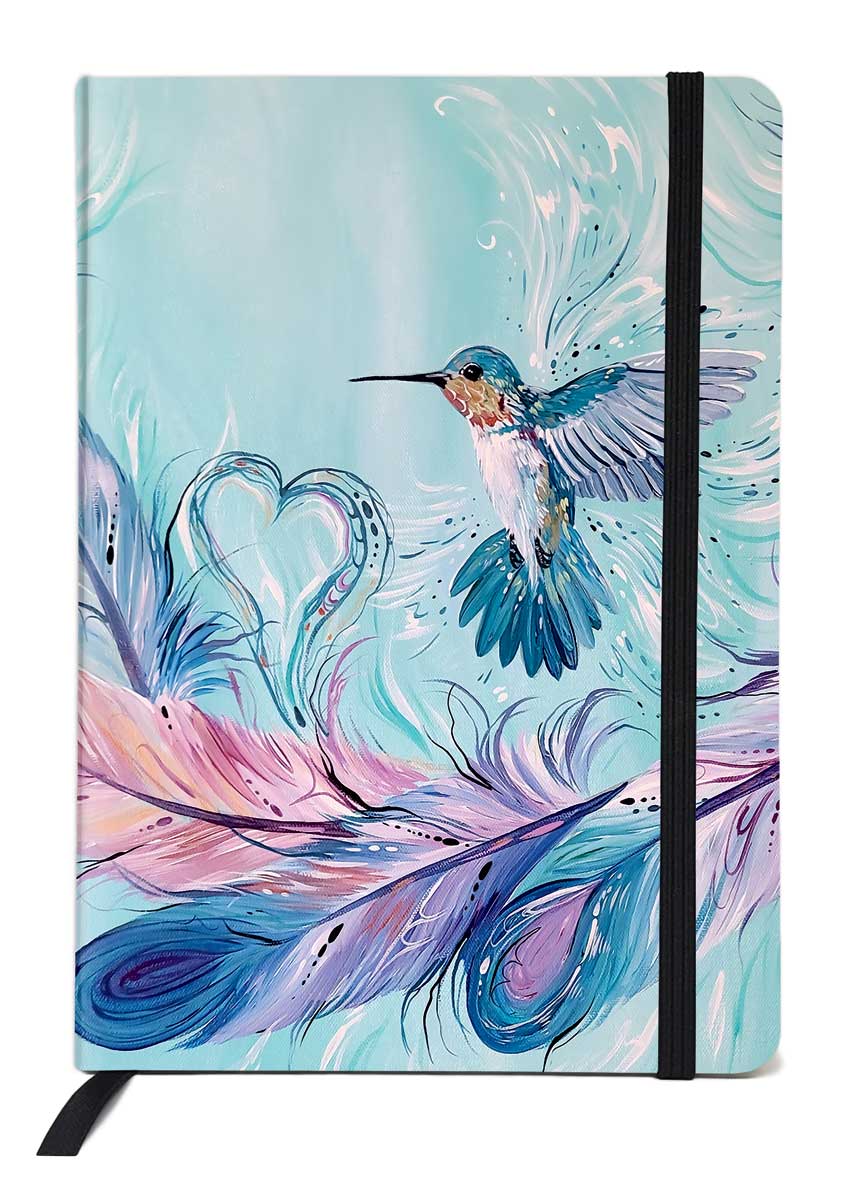 Hummingbird Feathers Lined Journal