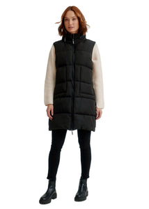 Long Puffer Vest - Black