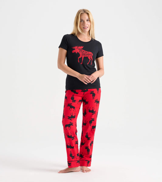 Black with Red Moose - Women's Tee