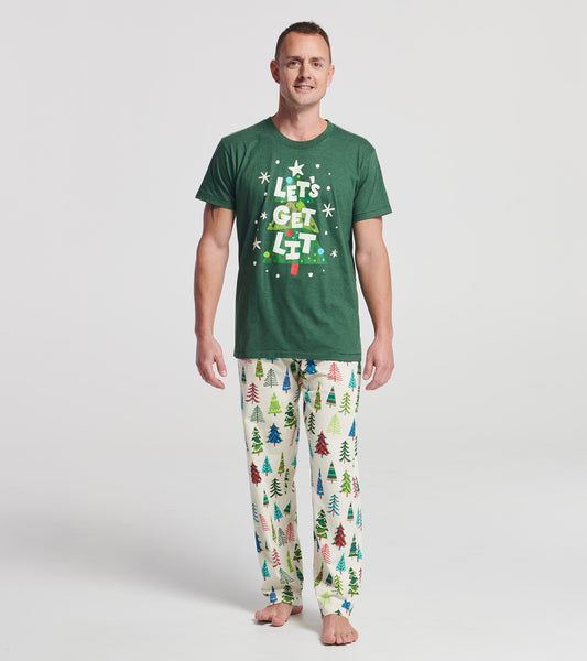 Christmas Trees Men's Jersey Pajama Pants