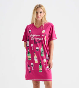 Age Gets Better With Wine Women's Sleepshirt