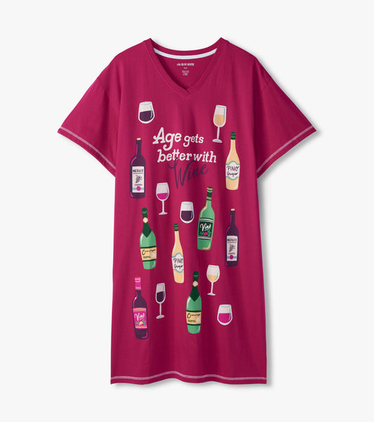 Age Gets Better With Wine Women's Sleepshirt