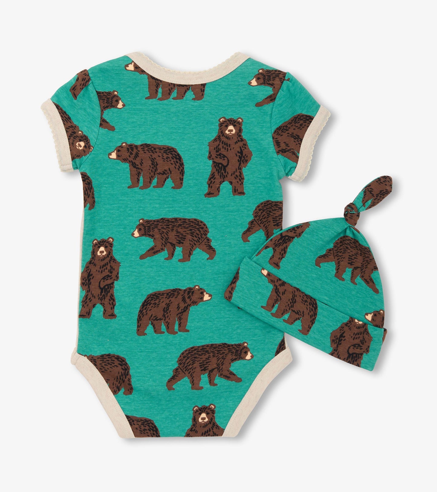 Brown Bears Baby Bodysuit & Hat