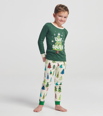 Christmas Trees Glow In The Dark Kids Pyjama Set