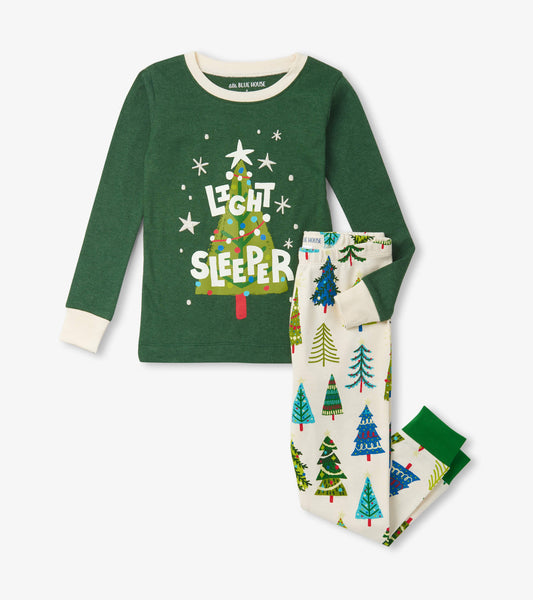 Christmas Trees Glow In The Dark Kids Pyjama Set