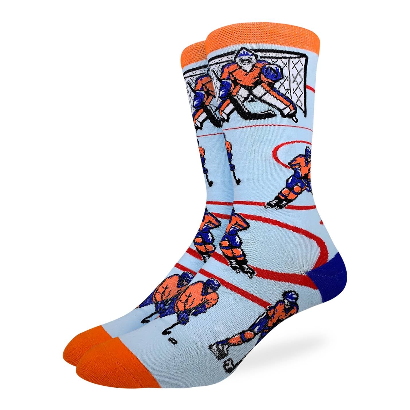 Men's Orange & Blue Hockey Crew Socks