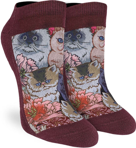 Women's Floral Cats Ankle Socks