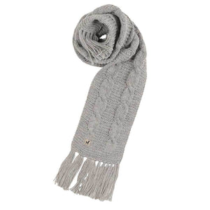 Hand Knit Alpaca Scarf - Steel