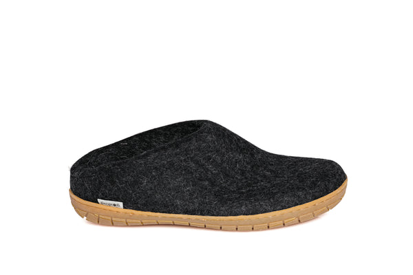 Glerups Slip On - Charcoal with Rubber Sole