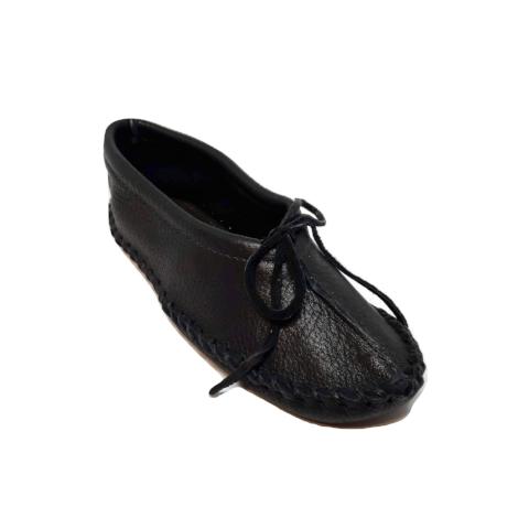 Ballet Style Deerskin Ladies Slippers - Black