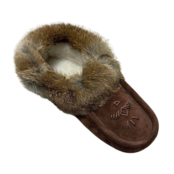 Ladies Moccasins with Crepe Sole - Brown