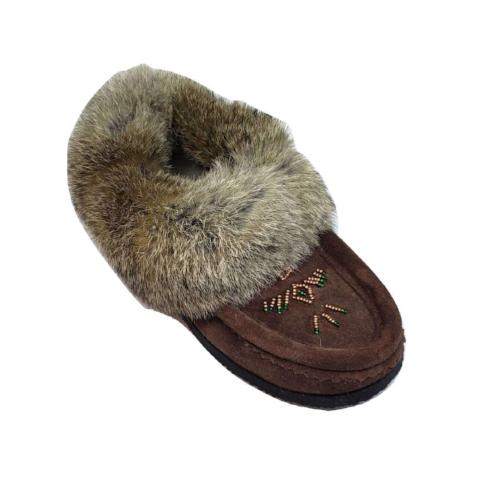 Ladies Moccasins with Crepe Sole - Brown
