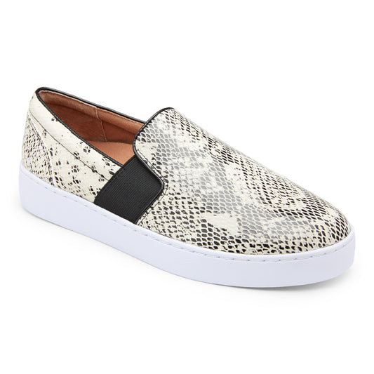 Demetra Slip On Sneaker - White/Black Snake