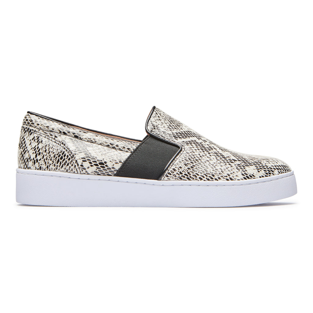 Demetra Slip On Sneaker - White/Black Snake â Sheepskin Loft