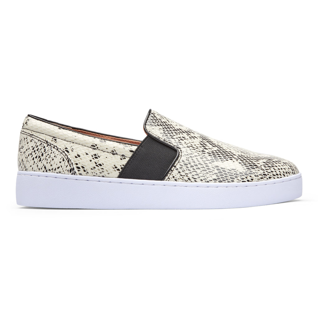 Demetra Slip On Sneaker - White/Black Snake â Sheepskin Loft
