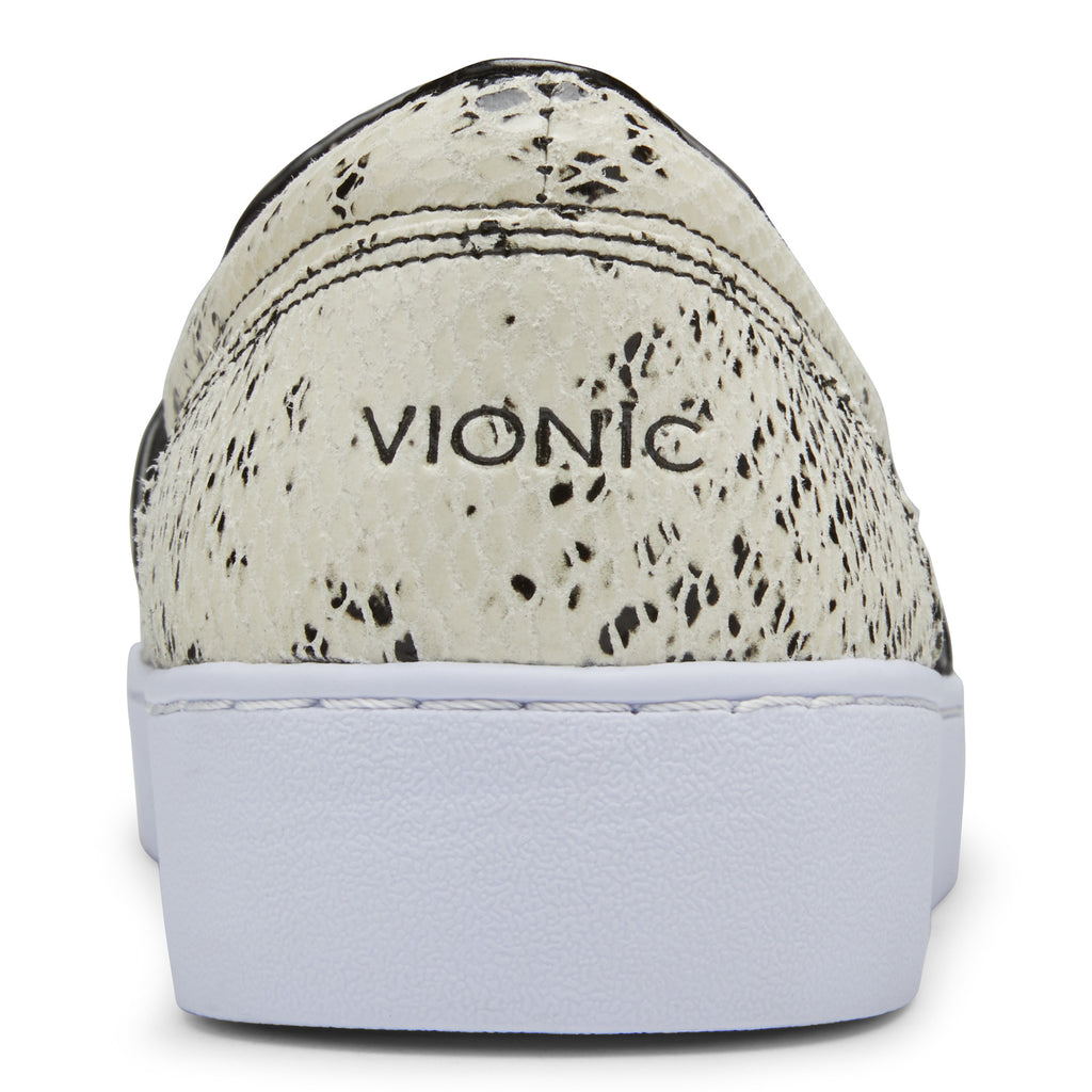 Demetra Slip On Sneaker - White/Black Snake â Sheepskin Loft