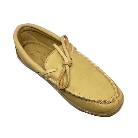 Men's Moosehide Slippers with Rubber Sole - Natural