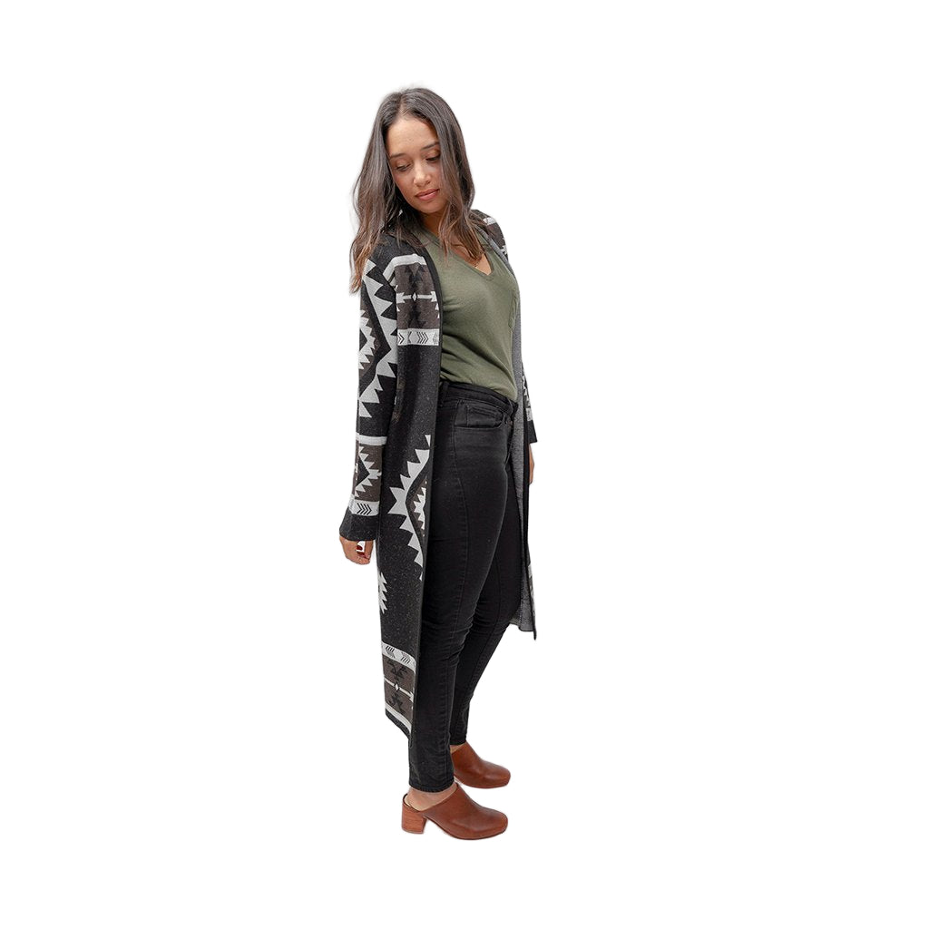 Long Jacquard Alpaca Sweater - Black