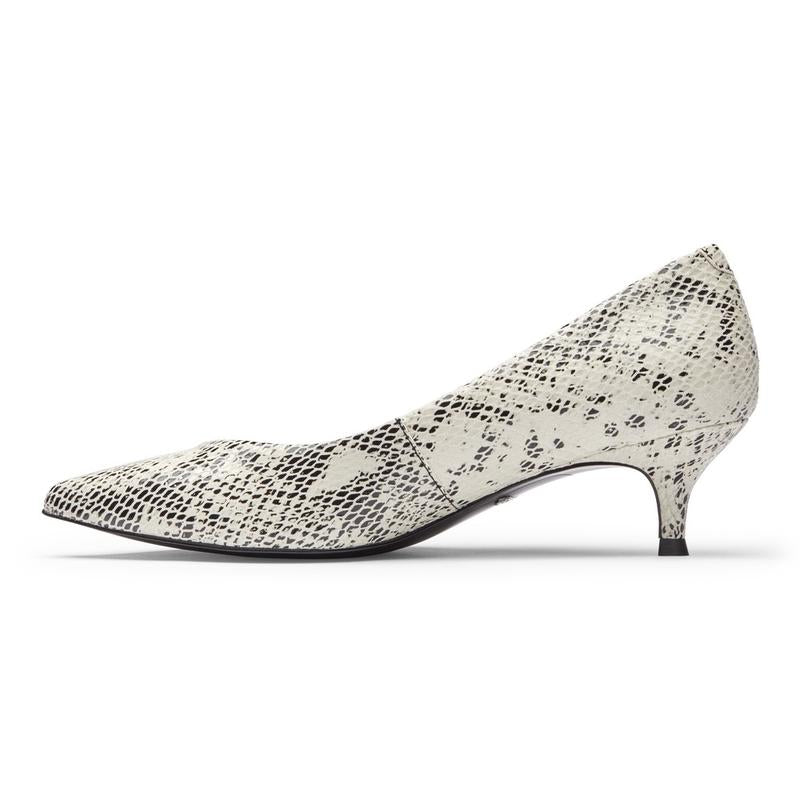 Josie Kitten Heel - Black/White Snake LAST ONE SIZE 5