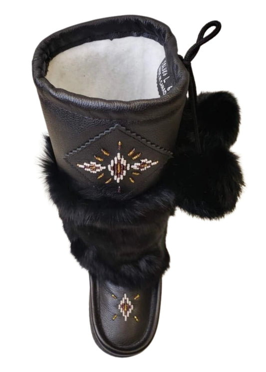 Mid Mukluks - Black Nappa Leather, Italia Sole
