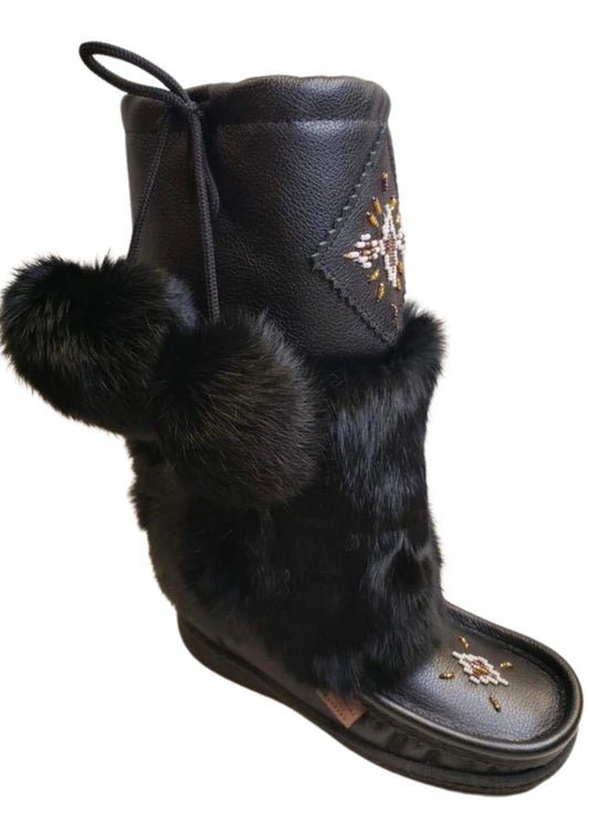 Mid Mukluks - Black Nappa Leather, Italia Sole