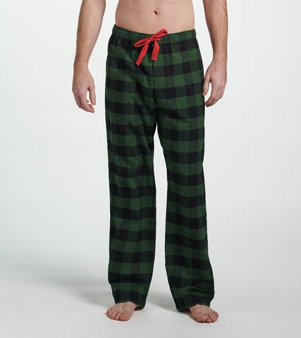 Green Plaid Flannel Pyjama Pants - Men's