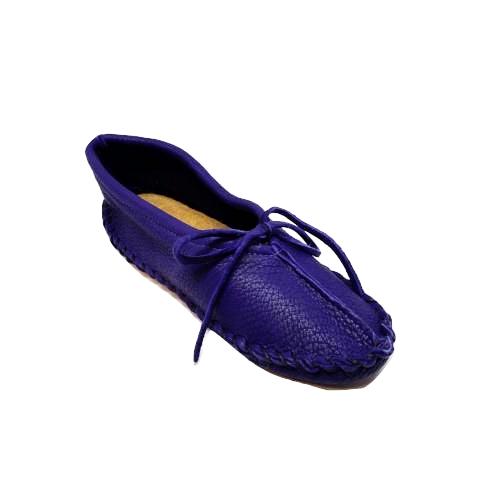 Ballet Style Deerskin Ladies Slippers - Purple
