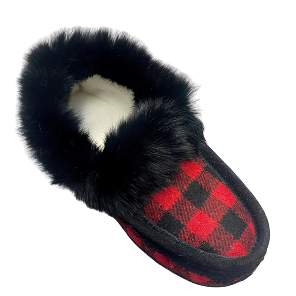 Red & Black Plaid Moccasins LAST ONE SIZE 8