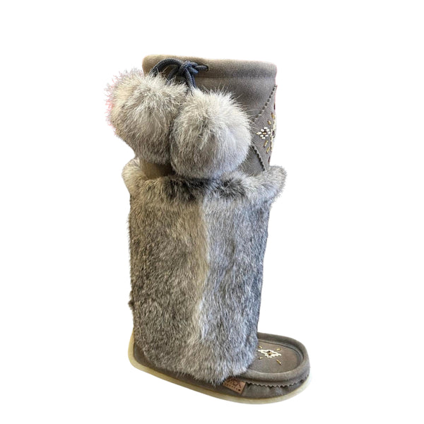 Tall Mukluks - Grey (Crepe Sole)