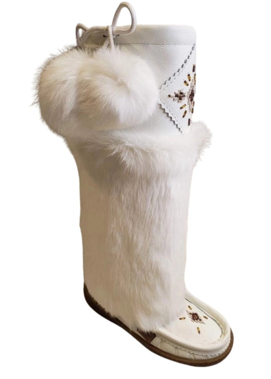 Tall Nappa Leather Mukluks - White (Italia Sole)