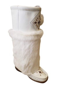 Tall Nappa Leather Mukluks - White (Italia Sole)