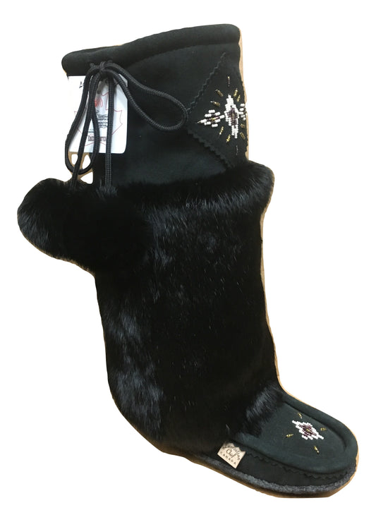Tall Mukluks - Black Suede (Crepe Sole)