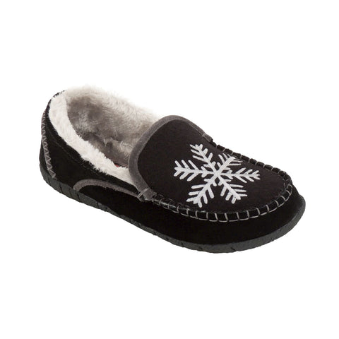 Tanis Snowflake Slipper - Black
